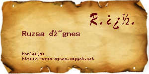 Ruzsa Ágnes névjegykártya