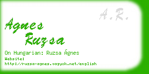 agnes ruzsa business card
