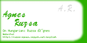 agnes ruzsa business card